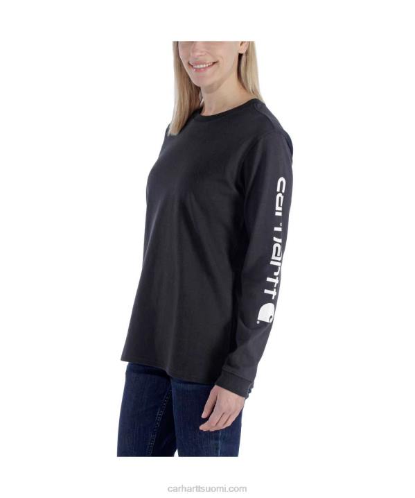 tuhka ruusu naiset Carhartt väljä istuvuus raskas pitkähihainen logohihainen graafinen t-paita 4NNJ230
