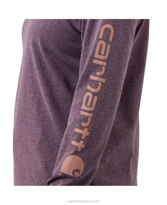 tuhka ruusu naiset Carhartt väljä istuvuus raskas pitkähihainen logohihainen graafinen t-paita 4NNJ230