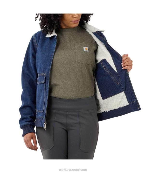 pyökki naiset Carhartt jyrkkä joustava, rento istuvuus denim sherpavuorattu takki 4NNJ187