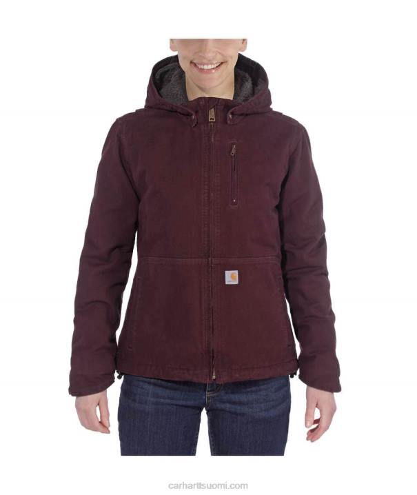 syvä viini/varjo naiset Carhartt täysin swing löysä istuvuus pesty ankka sherpa vuorattu takki 4NNJ188