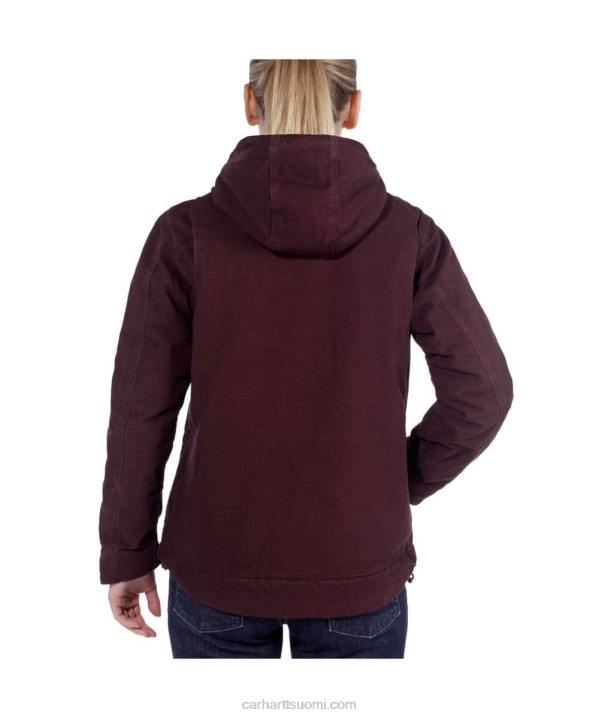 syvä viini/varjo naiset Carhartt täysin swing löysä istuvuus pesty ankka sherpa vuorattu takki 4NNJ188